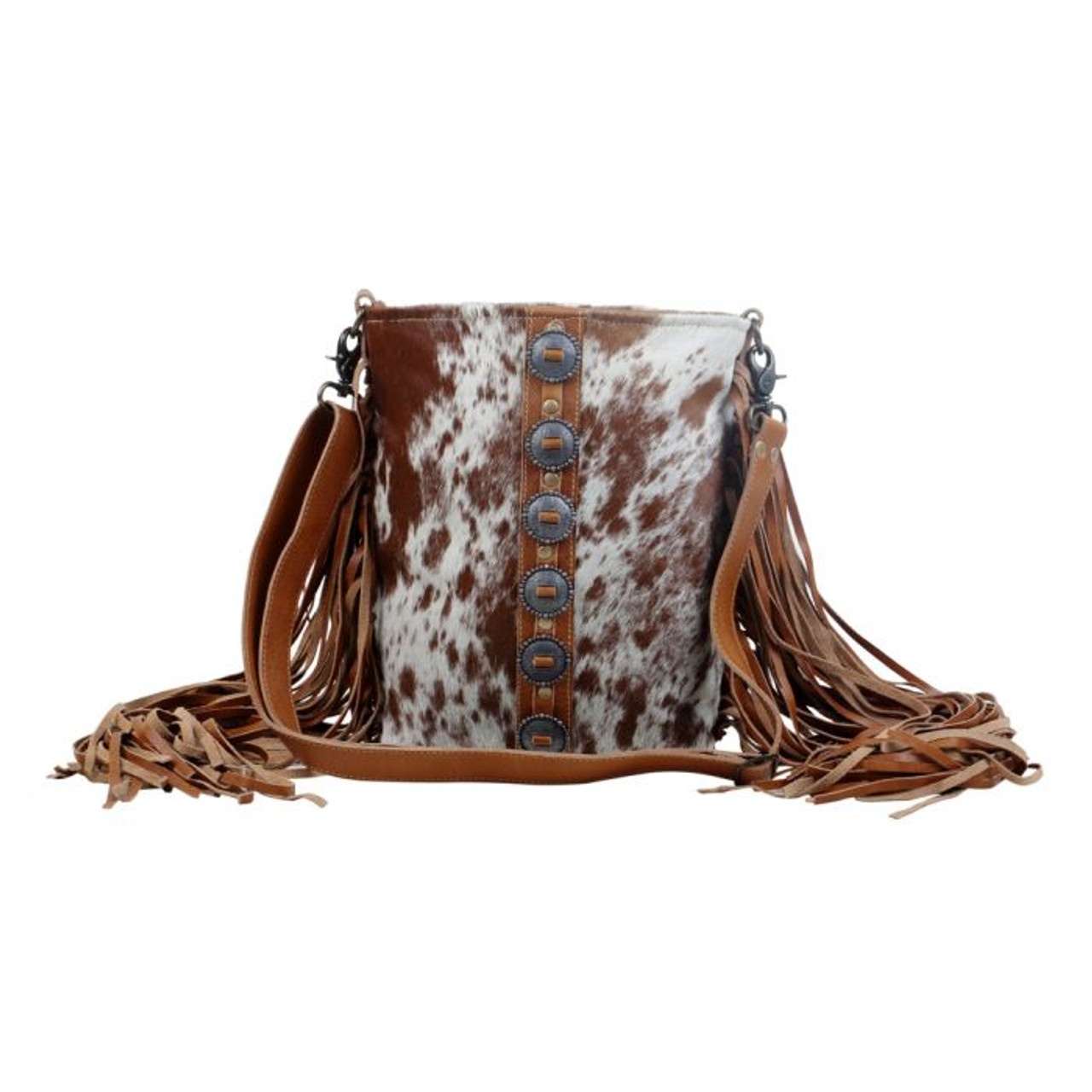 Cowhide Fringe Bag | Punchy Cactus | Western Boutique