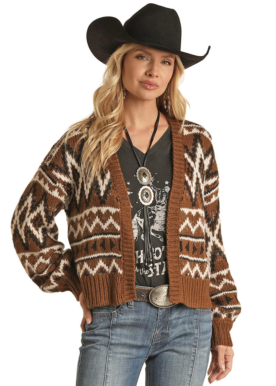 Womens aztec sale cardigan sweater