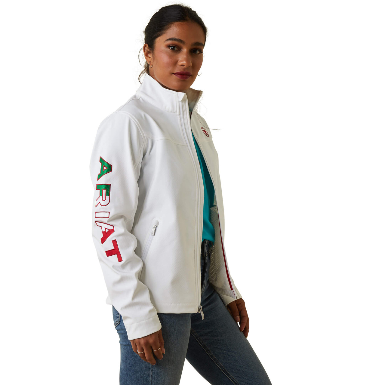 Ariat Women's Team Logo Mexico White Softshell Jacket