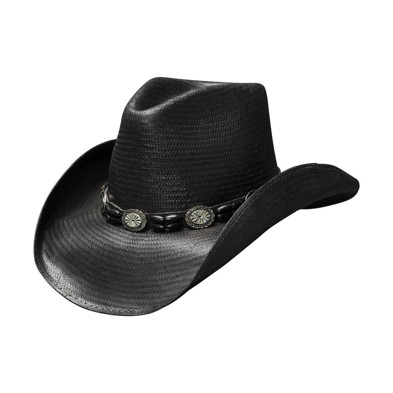 Henschel Black Suede Cowgirl Hat with Concho Band - Medium Midnight Black Cowboy Hat with Concho Band - Whiskey Skies main image 3