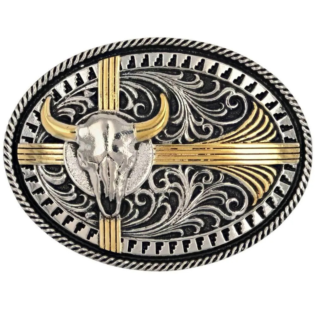 Montana Silversmiths Southwest Sights Steer Skull Western Belt