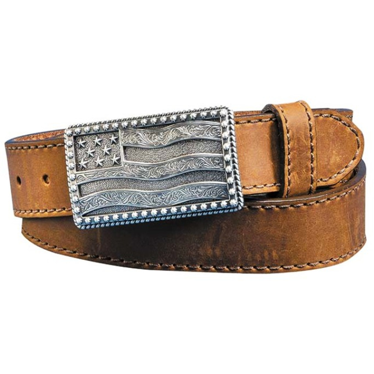 Justin Boots Mens Flying High USA Flag Western Belt C12685