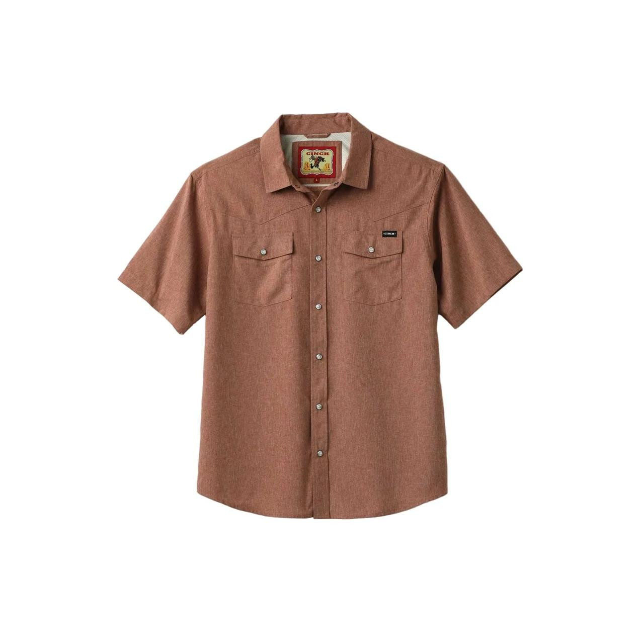 Cinch Men's Brown Pearl Snap Camp Shirt | JW Stores