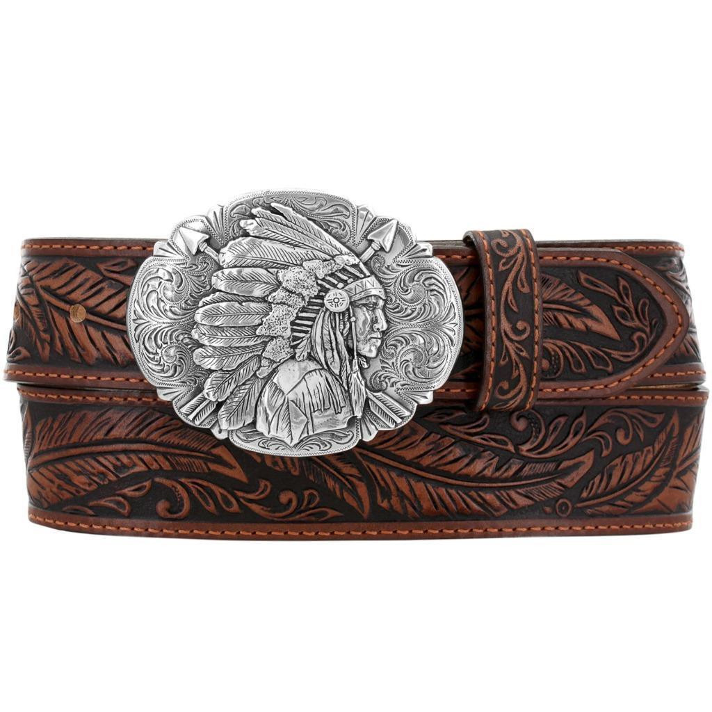 Tony Lama Men's Tan Leather Western Belt | JW Stores