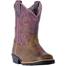 Dan Post Girls Tryke Brown Purple Square Toe Cowgirl Boots DPC1947 Dan Post Girls Tryke Brown Purple Square Toe Cowgirl Boots DPC1947