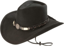 BULLHIDE Bullhide Hats Unisex Black Skynard Wool Felt Cowboy Hat BULLHIDE Bullhide Hats Unisex Black Skynard Wool Felt Cowboy Hat