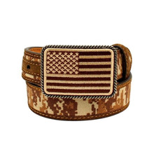 Ariat Kid's Brown Digital Camo Strap Aged Bark Overlay Belt