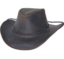 BULLHIDE Bullhide Hats Unisex Chocolate Hilltop Aussie Leather Western Cowboy Hat 