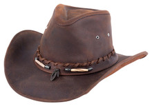 Bullhide Men's Chocolate Briscoe Leather Cowboy Hat