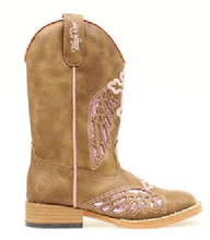 BLAZIN ROXX Blazin Roxx Girl's Brown With Pink Winged Cross Western Cowgirl Boot BLAZIN ROXX Blazin Roxx Girl's Brown With Pink Winged Cross Western Cowgirl Boot