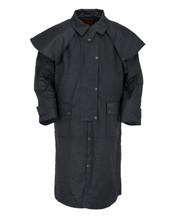 Outback Trading Co Bush Ranger 3/4 Length Black Oilskin Duster