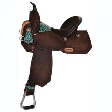 Circle Y Of Yoakum Chocolate Madison Barrel Turquoise Celine 15" Saddle Circle Y Of Yoakum Chocolate Madison Barrel Turquoise Celine 15" Saddle
