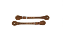 WEAVER Weaver Leather Barbed Wire Tooled Spur Straps Thin 30-1048 