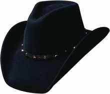 BULLHIDE Bullhide Men's Black Thunderbird Shapeable Wool Western Cowboy Hat BULLHIDE Bullhide Men's Black Thunderbird Shapeable Wool Western Cowboy Hat