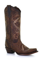 Corral Women's Sand Leopard Print Leather Western Cowgirl Boots
