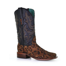 CORRAL Corral Women's Camel/Black Embroidery Square Toe Boot CORRAL Corral Women's Camel/Black Embroidery Square Toe Boot