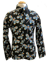 ROYAL HIGHNESS Royal Highness Multicolor Easy Care Dragon Flies Print Show Shirt 