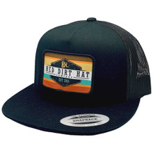 Red Dirt Hat Co Army Sunset Black Trucker Hat Cap