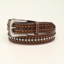 ARIAT Ariat Women's Brown Zig Zag Edge Western Leather Belt ARIAT Ariat Women's Brown Zig Zag Edge Western Leather Belt