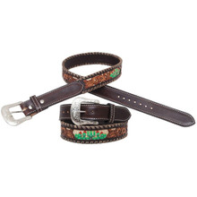 CIRCLE Y OF YOAKUM Circle Y Women's Cactus Country Brown Leather Belt CIRCLE Y OF YOAKUM Circle Y Women's Cactus Country Brown Leather Belt