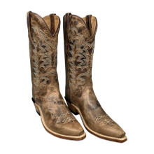 OLD WEST Jama Old West Women's Tan Cactus Snip Toe Cowboy Leather Boot OLD WEST Jama Old West Women's Tan Cactus Snip Toe Cowboy Leather Boot