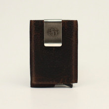3D Men's Brown Leather Card Smart Wallet With Money Clip 3D Men's Brown Leather Card Smart Wallet With Money Clip