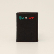 ARIAT Ariat Men's Brown Rowdy Mexico Logo Trifold Leather Wallet ARIAT Ariat Men's Brown Rowdy Mexico Logo Trifold Leather Wallet
