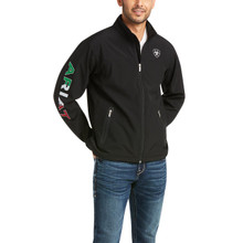 ARIAT Ariat Men's Black New Team Softshell Mexico Water Resistant Jacket ARIAT Ariat Men's Black New Team Softshell Mexico Water Resistant Jacket