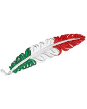 MONTANA SILVERSMITH Montana Silversmiths Western Cowboy Hat Silver Mexican Flag Feather MONTANA SILVERSMITH Montana Silversmiths Western Cowboy Hat Silver Mexican Flag Feather
