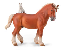 Breyer CollectA Draft Horse With Cat Toy Figurine Breyer CollectA Draft Horse With Cat Toy Figurine