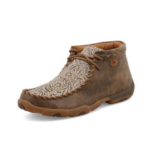 TWISTED X Twisted X Women's Bomber Nude Embossed Floral Print Tooled Chukka Driving Moc Shoe TWISTED X Twisted X Women's Bomber Nude Embossed Floral Print Tooled Chukka Driving Moc Shoe
