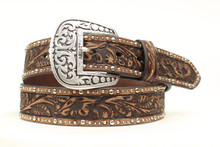 Ariat Women's Studded Tooled Leather Western Belt 