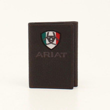 M & F Ariat Mexican Flag Trifold Leather Wallet M & F Ariat Mexican Flag Trifold Leather Wallet