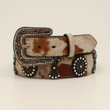 M & F Angel Ranch Women's Hair On Cowhide Western Belt And Buckle M & F Angel Ranch Women's Hair On Cowhide Western Belt And Buckle