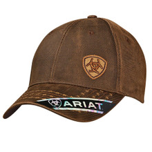 M & F Ariat Brown Oilskin Barbed Wire Trucker Hat Ball Cap M & F Ariat Brown Oilskin Barbed Wire Trucker Hat Ball Cap