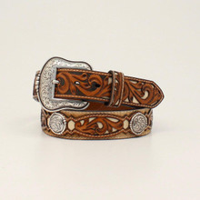 M & F Ariat Men's Hairon Cowhide Western Concho Belt M & F Ariat Men's Hairon Cowhide Western Concho Belt