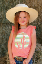 Cruel Denim Girl's Pink Cactus Graphic Tank Top Cruel Denim Girl's Pink Cactus Graphic Tank Top