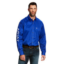 ARIAT Ariat Men's Ultramarine/White Team Logo Twill Classic Fit Shirt ARIAT Ariat Men's Ultramarine/White Team Logo Twill Classic Fit Shirt