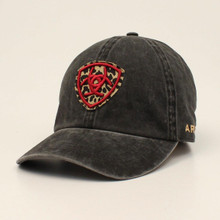 ARIAT Ariat Women's Black Ponyflo Embroidered Shield Leopard Patch Denim Cap ARIAT Ariat Women's Black Ponyflo Embroidered Shield Leopard Patch Denim Cap