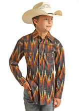 ROCK & ROLL COWBOY Rock & Roll Denim Panhandle Slim Boy's Cowboy Dale Brisby Digital Flames Snap Shirt ROCK & ROLL COWBOY Rock & Roll Denim Panhandle Slim Boy's Cowboy Dale Brisby Digital Flames Snap Shirt