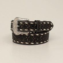 M & F Nocona Men's Distressed Black Leather Western Belt M & F Nocona Men's Distressed Black Leather Western Belt