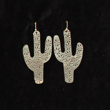 M & F Silver Strike Etched Silver Cactus Western Earrings M & F Silver Strike Etched Silver Cactus Western Earrings