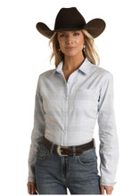 Panhandle Women's Baby Blue Button Long Sleeve Western Shirt