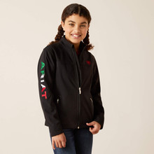  Ariat Girl's Black New Team Softshell Brand Jacket