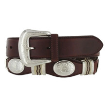 Leegin Men's Burgundy Cutting Champ Concho Belt