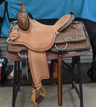 SCOTT THOMAS SADDLES Scott Thomas 16" Ranch Cutter Antiqued Natural Leather Saddle 