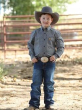 CINCH Cinch Boy's Navy Print Western Shirt 