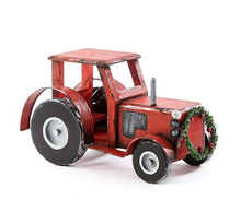 GIFTCRAFT Giftcraft  Pine Wood Red Tractor Christmas Decor  