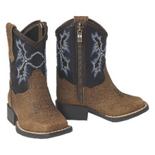 M&F Western Ariat Lil' Stompers Infant Tombstone Boot - Navy & Medium Brown