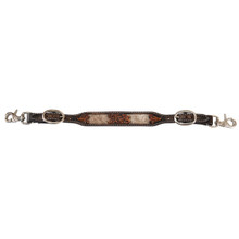 CIRCLE Y OF YOAKUM Circle Y Inlaid Filigree Hairon Hide Wither Strap  